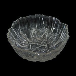 HOYA BRUTALIST ICEBERG ICE GLACIER TEXTURED CRYSTAL GLASS BOWL 9.5" JAPAN